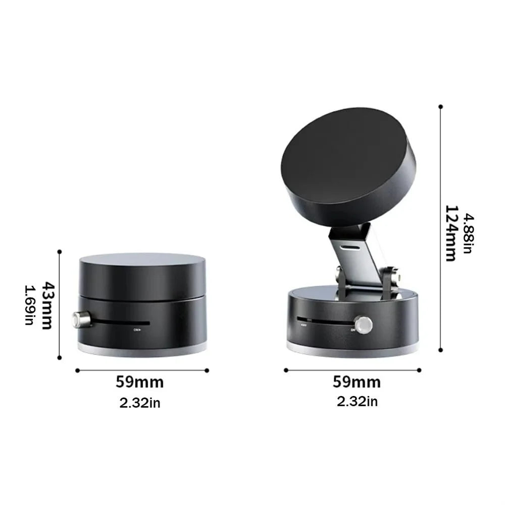 Mobile Phone Vacuum Suction Cup Holder Foldable Desk Stand for iPhone Android Kitchen Lazy Vacuum Double Sided Magnetic Bracket