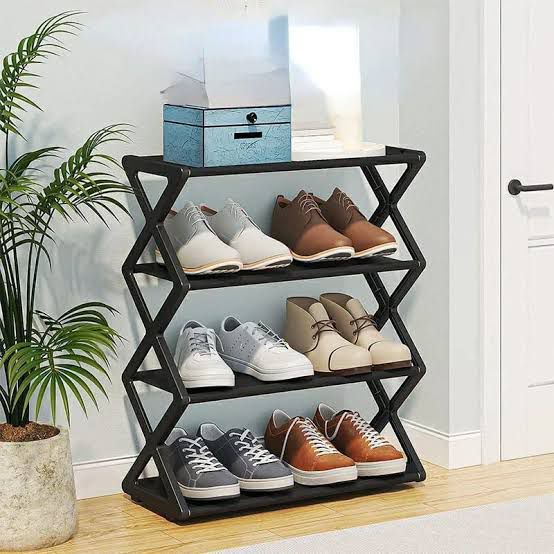 Tier Portable Metal Shoe Rack & Organizer Stand – Multipurpose Space-Saving Storage Shelf for Home & Office