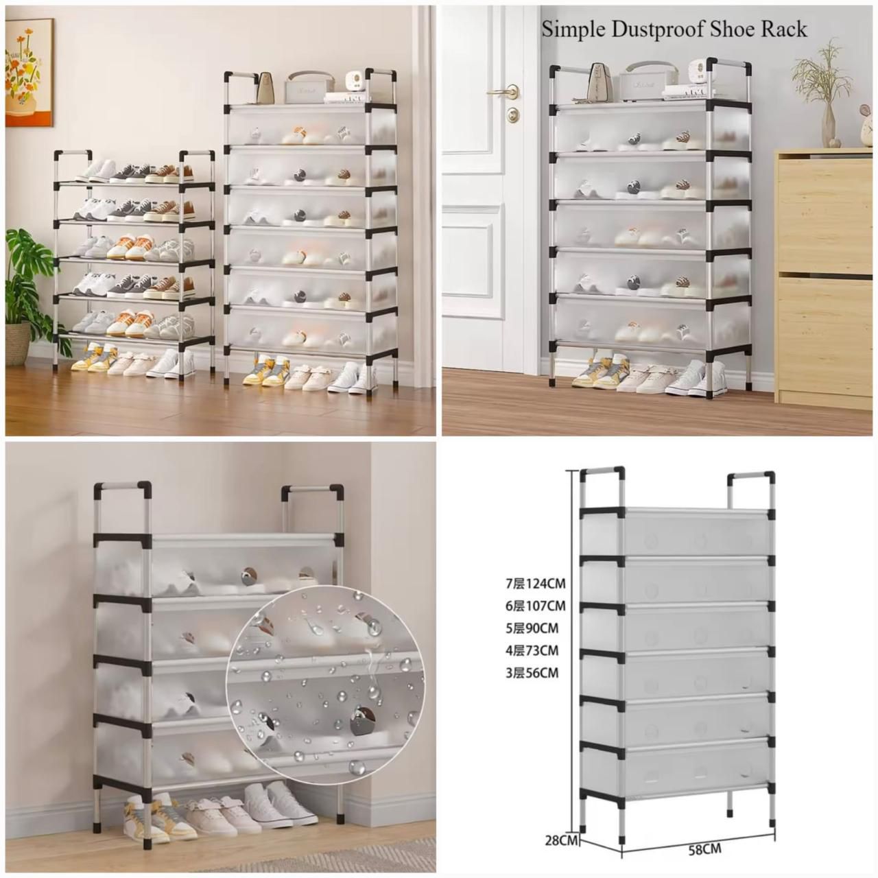 Modern Dust-Proof Shoe Rack Organizer with Protective Flip Cover (5 & 6 Layers)